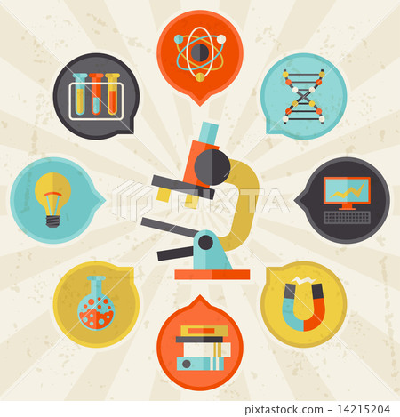 Science concept info graphic in flat design style - Stock Illustration ...