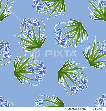 Pastel background with blue snowdrops. Vector illustration. 14215208