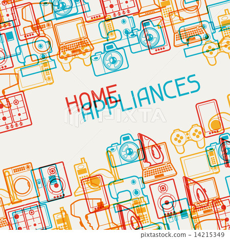 Home appliances and electronics background. 14215349