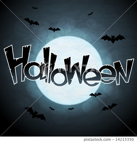 EPS 10 Halloween background with moon and bats. EPS 10 Halloween background with moon and bats. 14215350