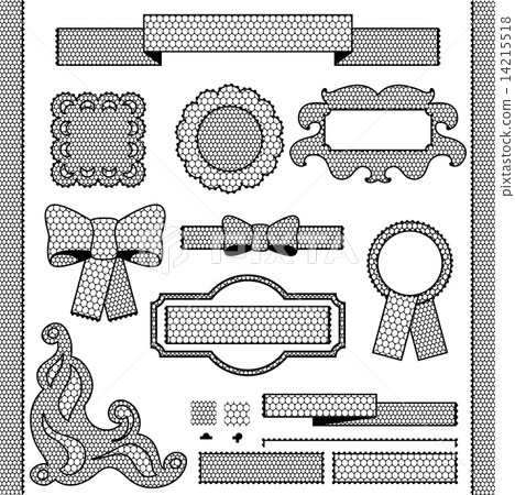 Decorative lace ribbon, bows and ornaments. Decorative lace ribbon, bows and ornaments. 14215518