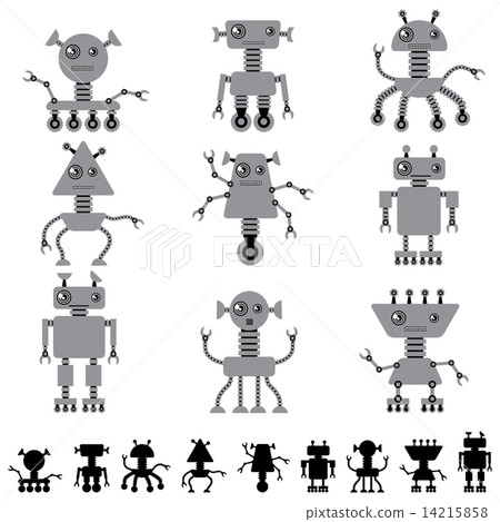 Little abstract robot doodle collection. Little abstract robot doodle collection. 14215858