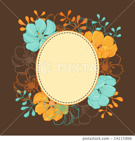 Vector background with hand drawn stylish flowers. 14215866