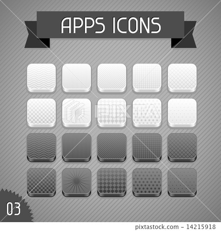 Collection of monochrome apps icons. Set 3. 14215918