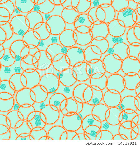 Seamless pattern with diamond rings in retro style. Seamless pattern with diamond rings in retro style. 14215921