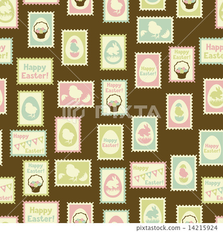 Happy Easter retro seamless pattern. Happy Easter retro seamless pattern. 14215924