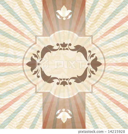 Retro background with vintage floral ornate frame. 14215928