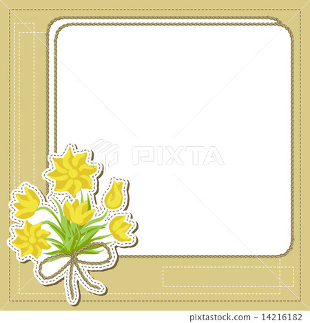 Vintage frame with flowers, vector retro background Vintage frame with flowers, vector retro background 14216182