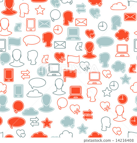 Social media network icon set seamless texture 14216408