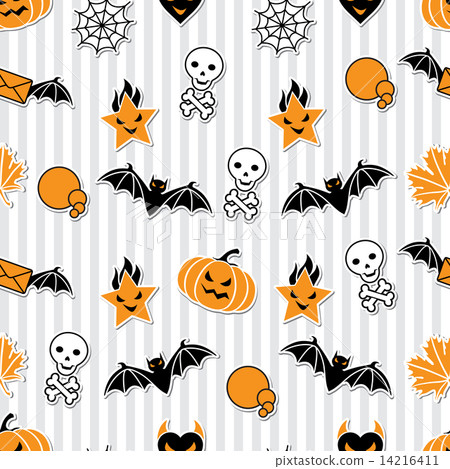 Vector background of Halloween-related objects and creatures. Vector background of Halloween-related objects and creatures. 14216411