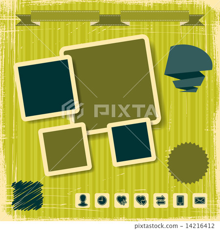 Retro Style Website Template. Vector design frame. Retro Style Website Template. Vector design frame. 14216412