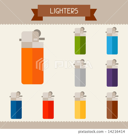 Lighters colored templates for your design in flat style 14216414