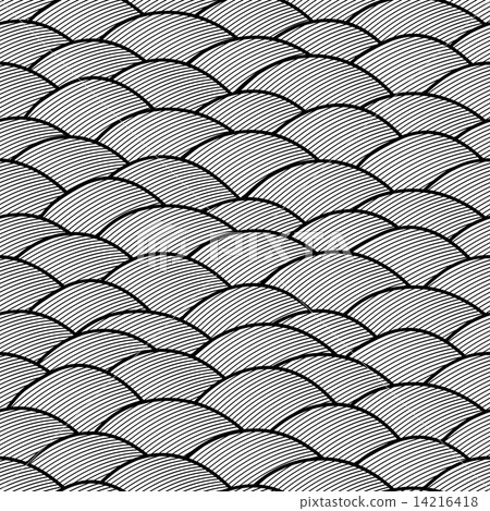 Seamless abstract hand drawn pattern, waves background. Seamless abstract hand drawn pattern, waves background. 14216418
