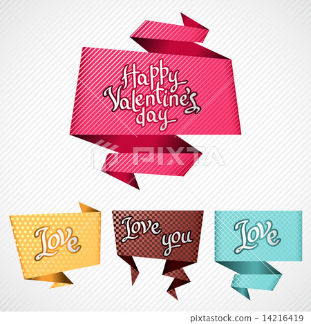Valentine's Day vector background. Origami speech bubble. 14216419