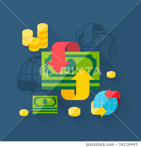 Illustration concept of exchange in flat design style Illustration concept of exchange in flat design style 14216445