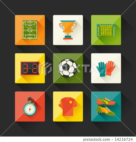 Soccer (football) icon set in flat design style Soccer (football) icon set in flat design style 14216724
