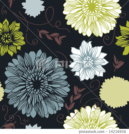 Vector background with hand drawn flowers.... - Stock Illustration ...