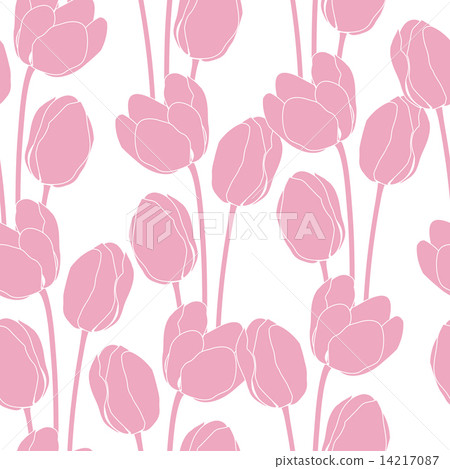 Abstract floral illustration with tulips on pink background. Abstract floral illustration with tulips on pink background. 14217087