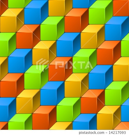 Abstract seamless pattern of cubes. 14217093