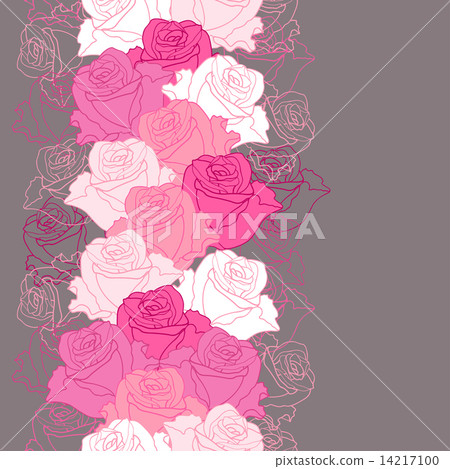 Seamless pattern with flowers roses. - Stock Illustration [14217100 ...