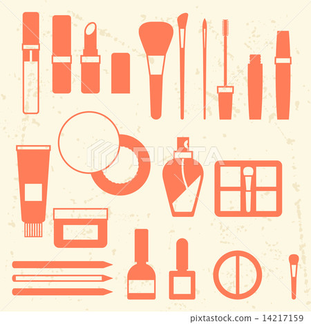 Set of cosmetics icons in flat style Set of cosmetics icons in flat style 14217159