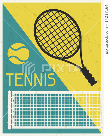 Tennis. Retro poster in flat design style. Tennis. Retro poster in flat design style. 14217164