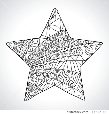 Decorative star isolated on wight bacground. Vector 14217165