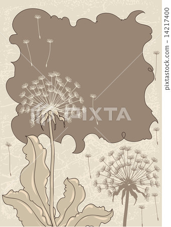 Vintage background with dandelions. Vintage background with dandelions. 14217400