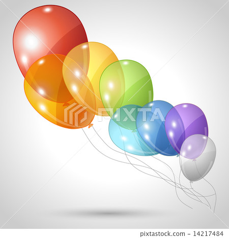 Stylish background with flying balloons. 14217484