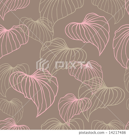 Vector illustration of leaves. (Seamless stylish pattern) 14217486