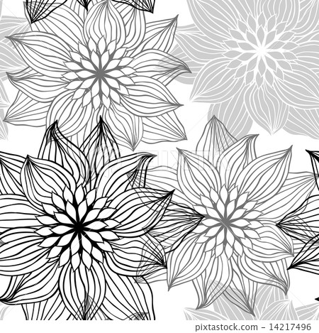 Seamless pattern with hand draw flowers, floral illustration. 14217496