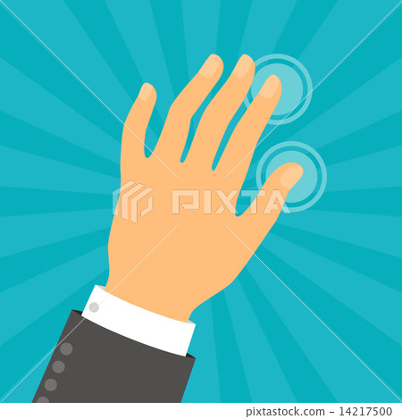 Hand touching fingers in flat design style Hand touching fingers in flat design style 14217500