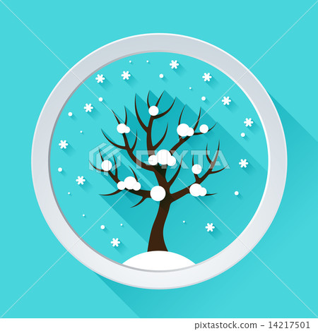 Background with winter tree in flat design style Background with winter tree in flat design style 14217501