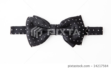 Polka dot bow tie on white background 14217564