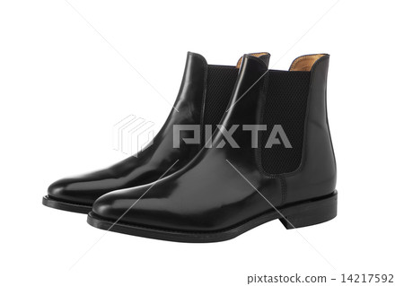 Black fashion angle boot on white background 14217592