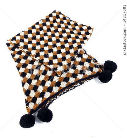 Brown,black and white color checked scarf 14217593