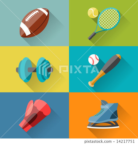 Sport icons in flat design style 14217751