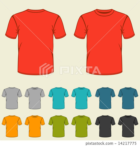 Set of templates colored t-shirts for men Set of templates colored t-shirts for men 14217775