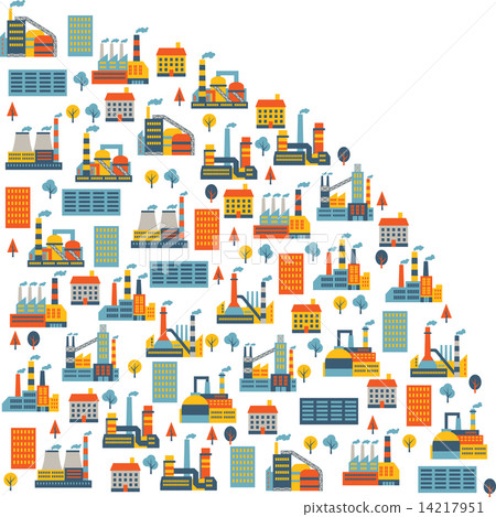 Industrial factory buildings background. Industrial factory buildings background. 14217951