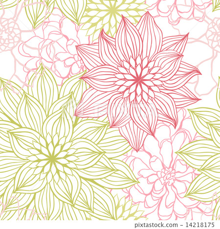 Vector background with hand drawn flowers. (Seamless Pattern) Vector background with hand drawn flowers. (Seamless Pattern) 14218175