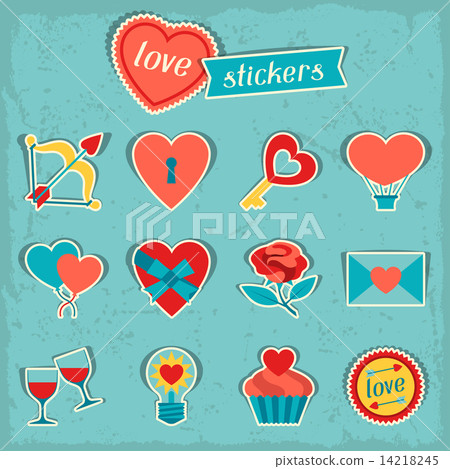 Set of Valentine's and Wedding icons, design elements. Set of Valentine's and Wedding icons, design elements. 14218245