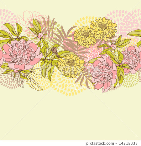 Vector seamless pattern with flowers. 14218335