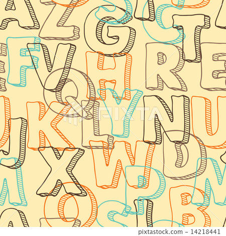 Colored seamless pattern with letters of alphabet. Colored seamless pattern with letters of alphabet. 14218441