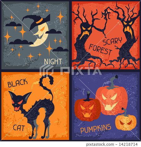 Happy Halloween grungy retro backgrounds. 14218714