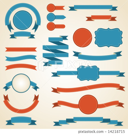 Set of retro ribbons and labels. Vector illustration. Set of retro ribbons and labels. Vector illustration. 14218715