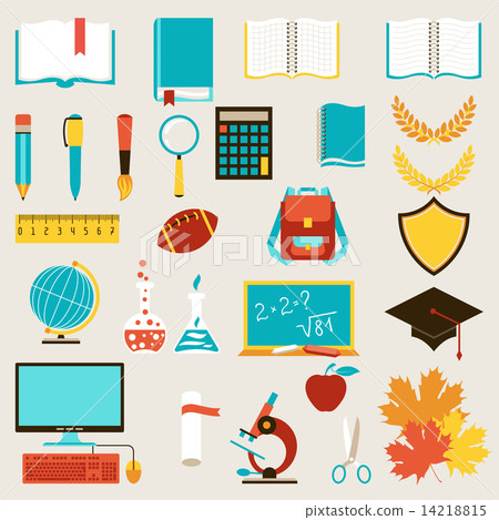 School and education icons set. 14218815
