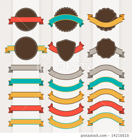 Set of retro badges, labels, ribbons and design elements. 14218818