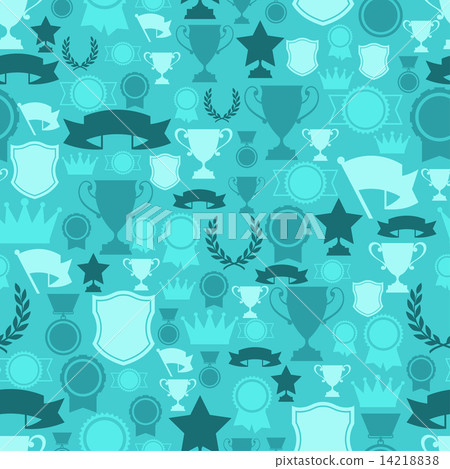 Seamless pattern with trophy and awards. 14218838