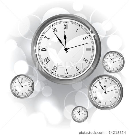 Stylish vector background with silver glossy watches 14218854