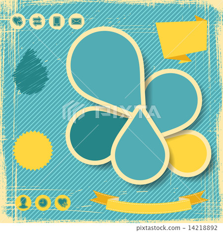 Retro Style Website Template. Vector design frame. 14218892